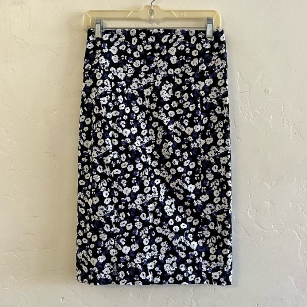 Express Blue & Purple Floral Print Pencil Skirt Size 4